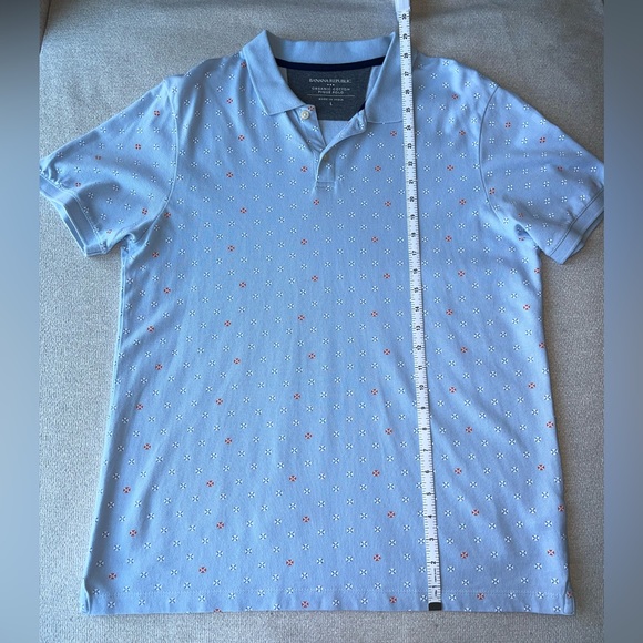 Banana Republic Blue Detailed Organic Cotton Pique Polo | Men’s Size Large - Picture 7 of 8